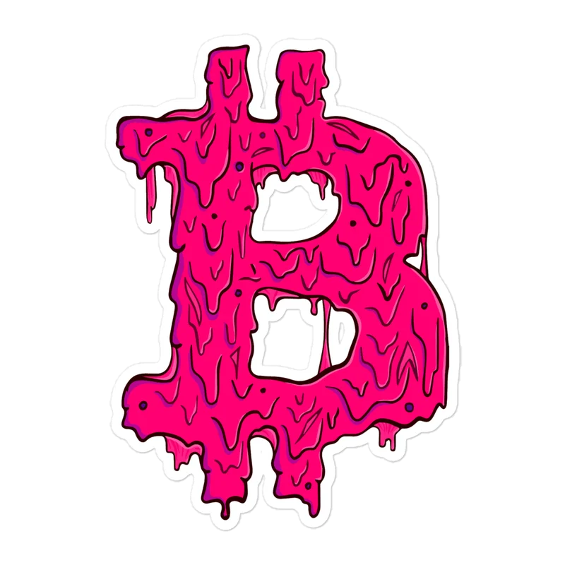Bitcoin Pink Grime Sticker - Image 3