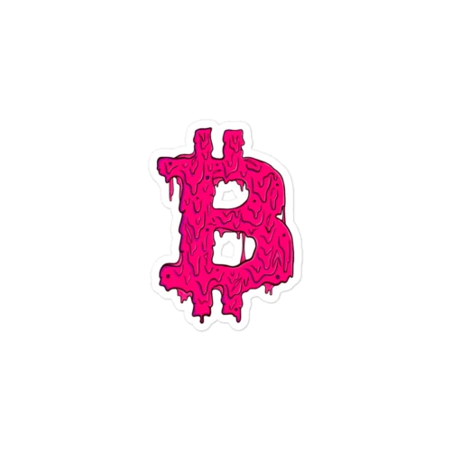 Bitcoin Pink Grime Sticker