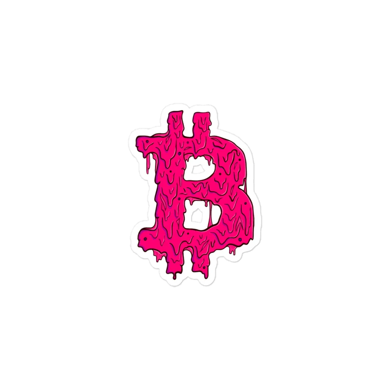 Bitcoin Pink Grime Sticker