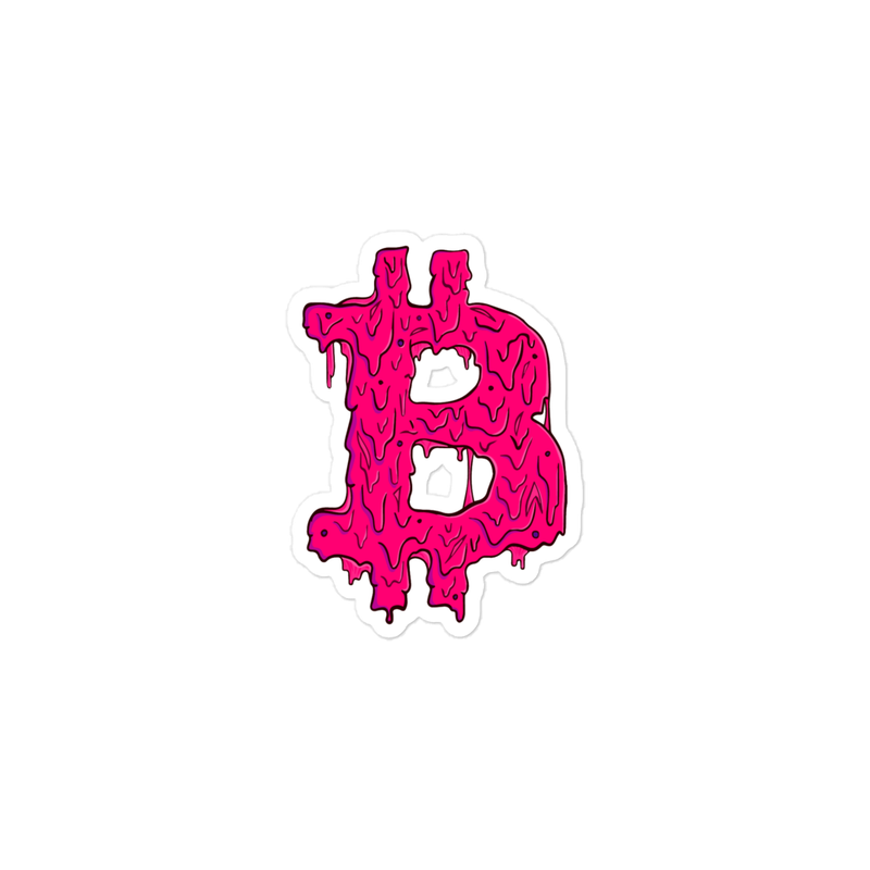Bitcoin Pink Grime Sticker