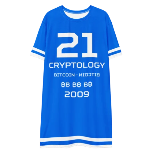Bitcoin x Cryptology Blue T-Shirt Dress