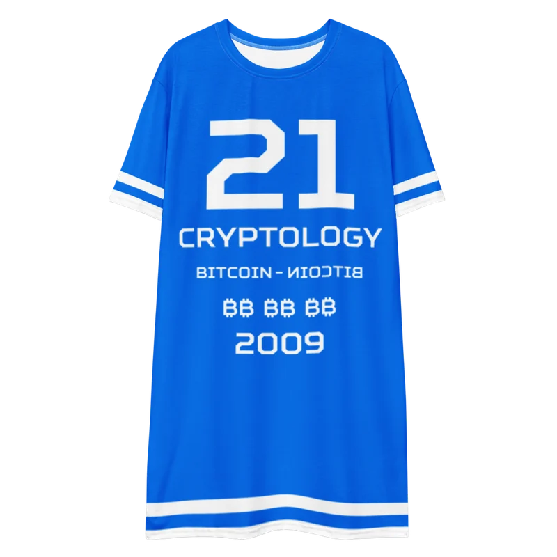Bitcoin x Cryptology Blue T-Shirt Dress