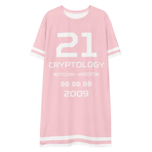 Bitcoin x Cryptology Pale Pink T-Shirt Dress