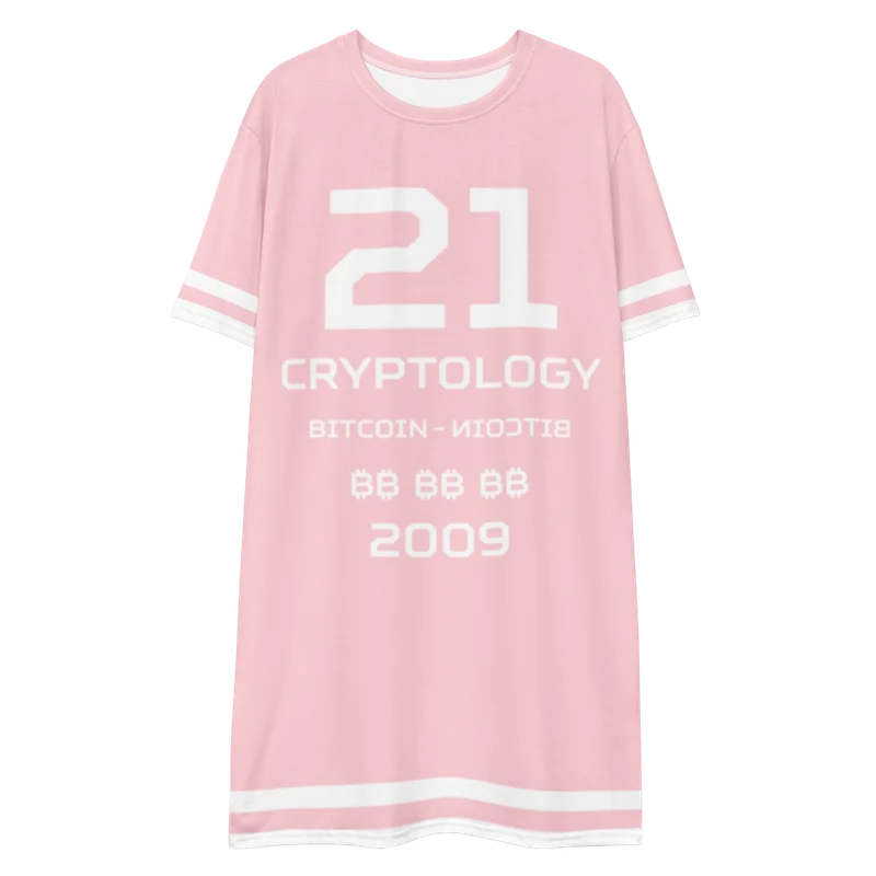 Bitcoin x Cryptology Pale Pink T-Shirt Dress