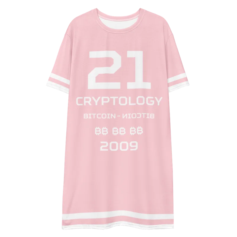 Bitcoin x Cryptology Pale Pink T-Shirt Dress
