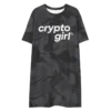 Crypto Girl x Astronaut Riding Whale T-Shirt Dress
