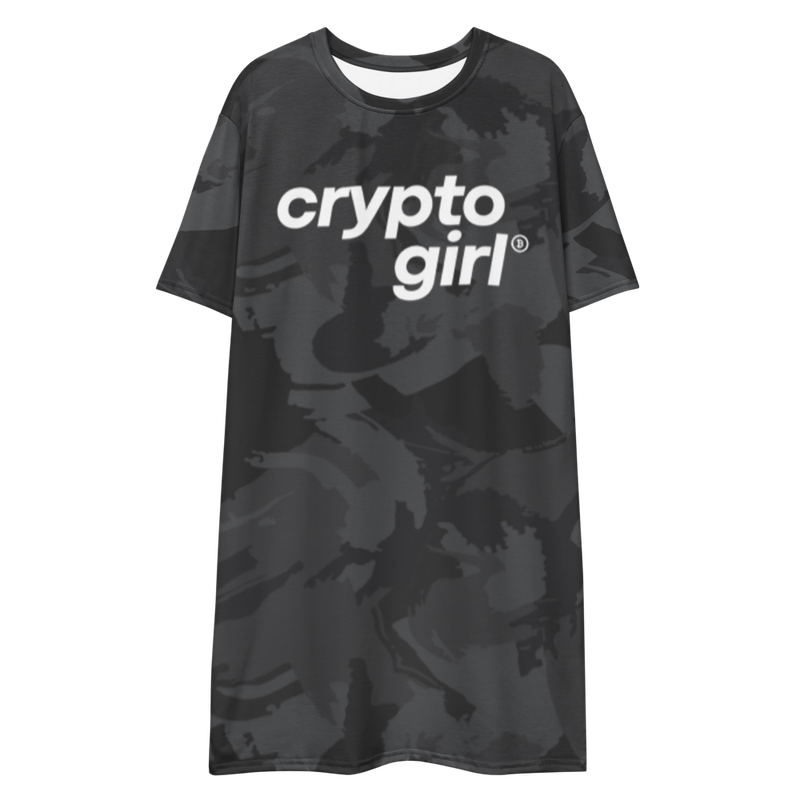 Crypto Girl X Astronaut Riding Whale T-Shirt Dress