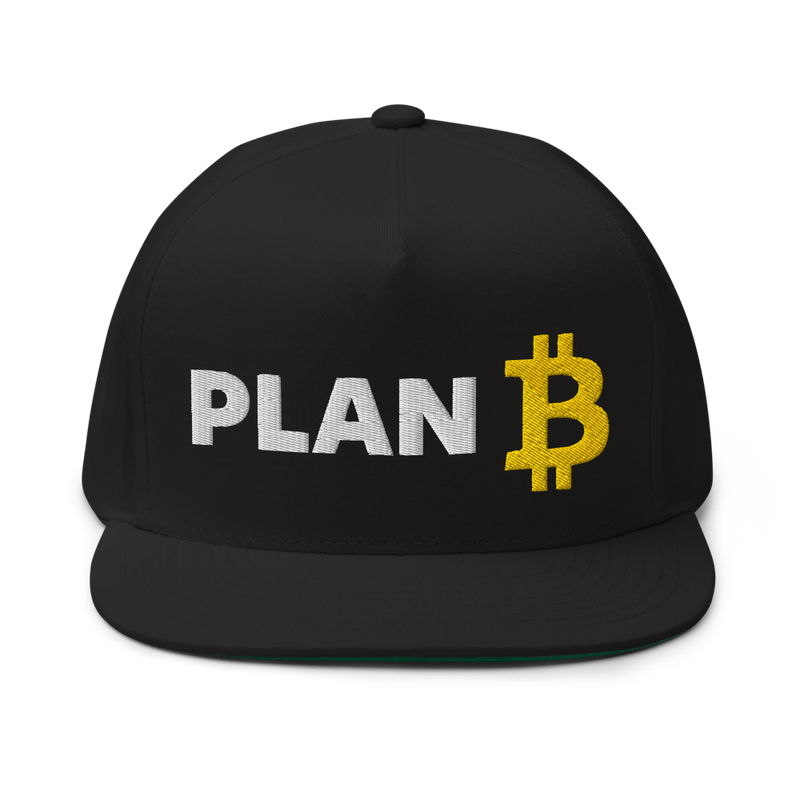 flat bill cap black front 626d6fd4b934f - Bitcoin x Plan B Snapback Hat
