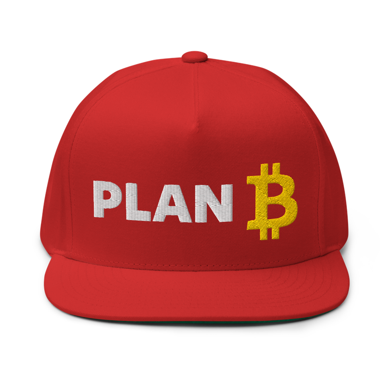 flat bill cap red front 626d6fd4b91ad - Bitcoin x Plan B Snapback Hat