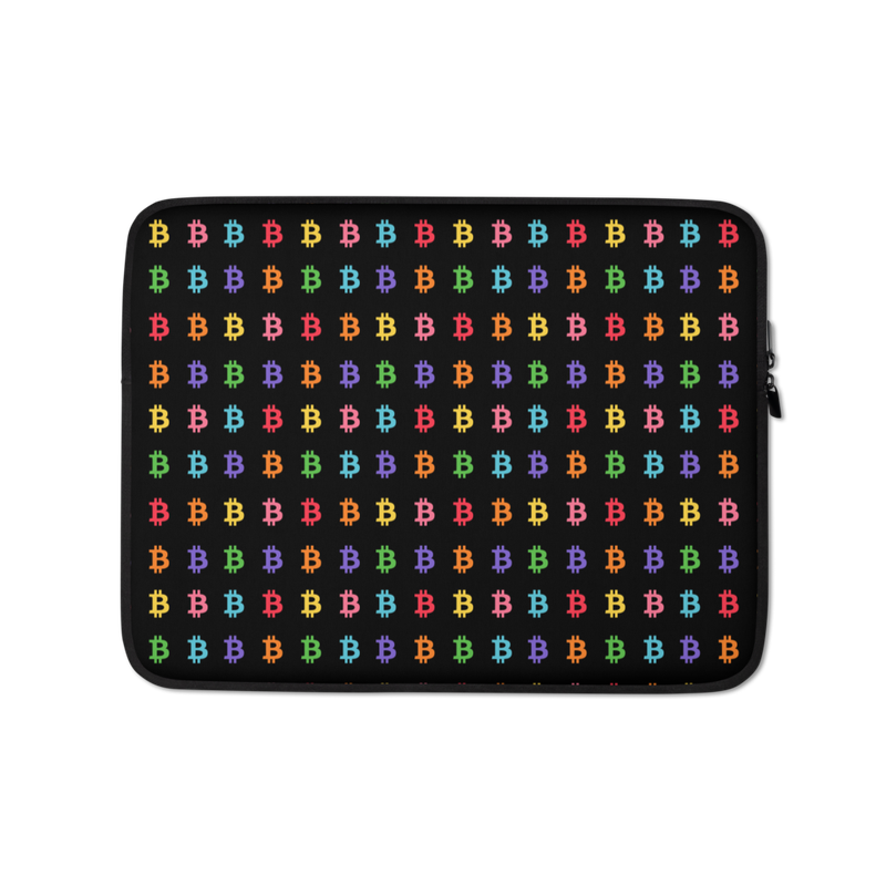 laptop sleeve 13 front 624cd04a41d58 - Bitcoin Colorful Pattern Laptop Sleeve