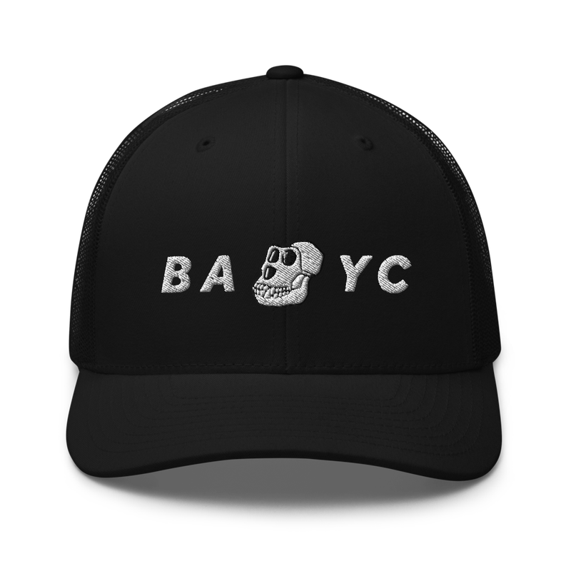 retro trucker hat black front 62543258a00aa - BAYC Trucker Cap