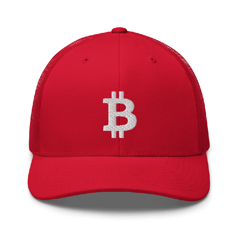 retro trucker hat red front 6250840dcbaf6 - Bitcoin 3D Logo Trucker Cap