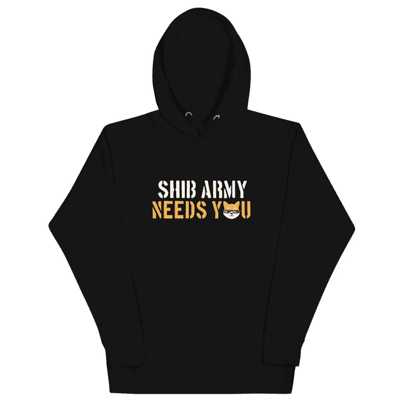 unisex premium hoodie black front 624a1b965de62 - SHIB Army Needs You Hoodie