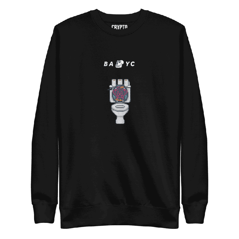unisex premium sweatshirt black front 625deabd8d6d0 - BAYC Bathroom Sweatshirt