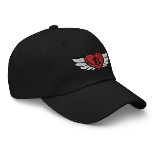 Bitcoin Heart x Angel Wings Baseball Cap