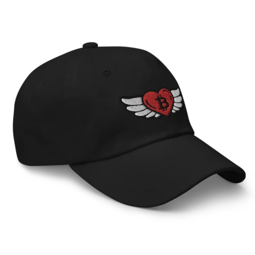 Bitcoin Heart x Angel Wings Baseball Cap