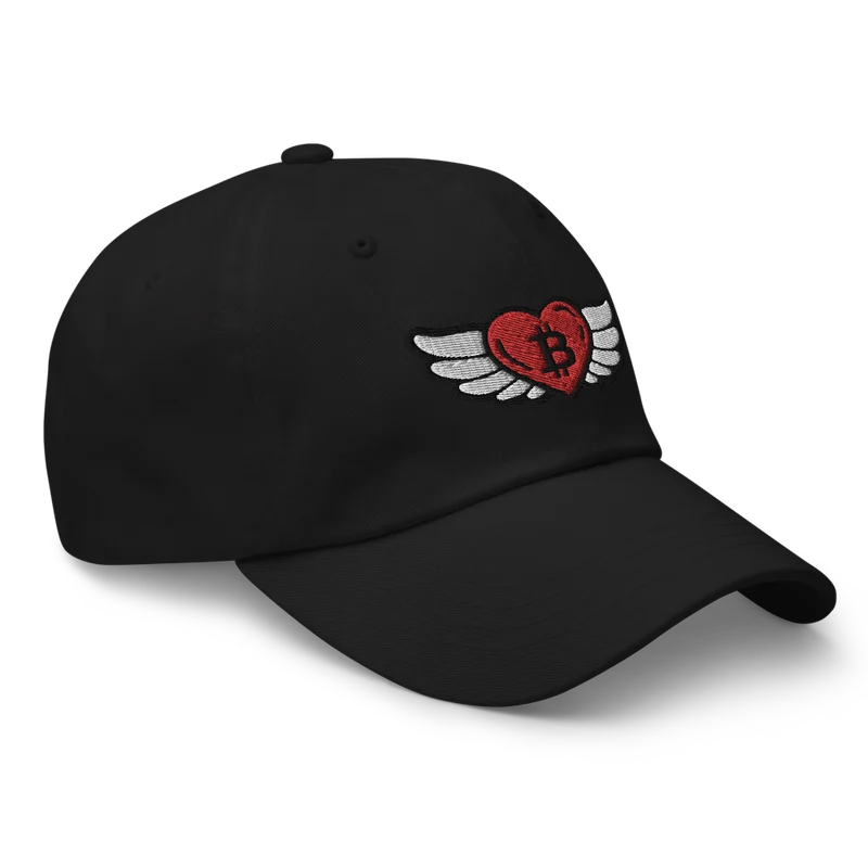 Bitcoin Heart x Angel Wings Baseball Cap