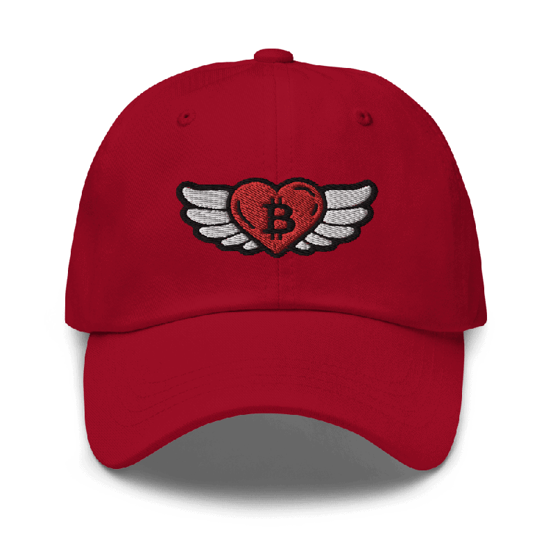 Bitcoin Heart x Angel Wings Baseball Cap
