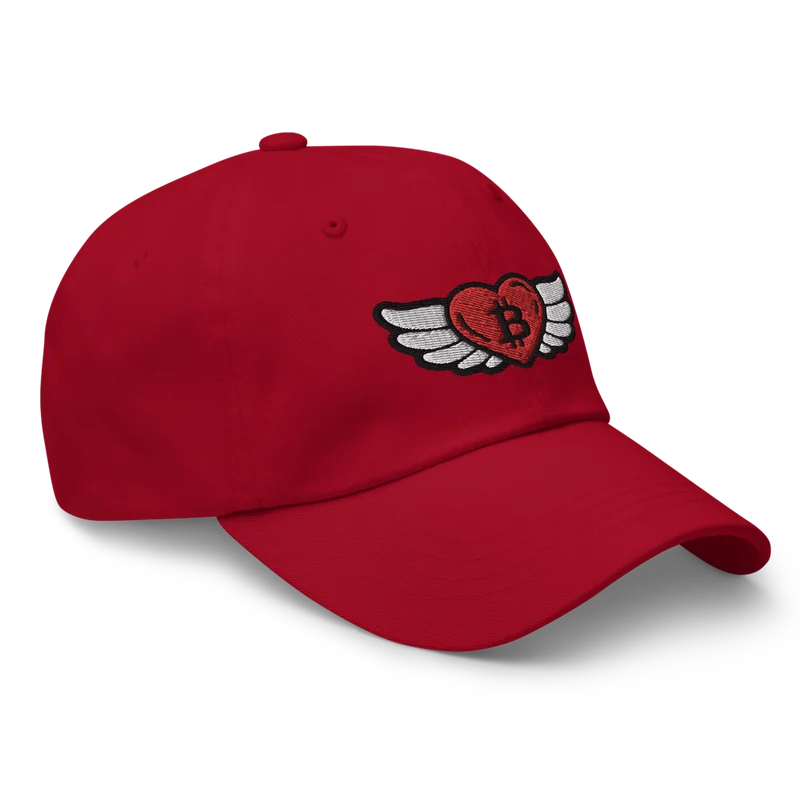 Bitcoin Heart x Angel Wings Baseball Cap