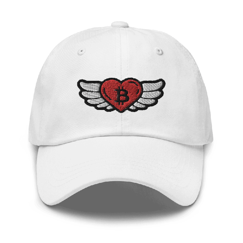 Bitcoin Heart x Angel Wings Baseball Cap