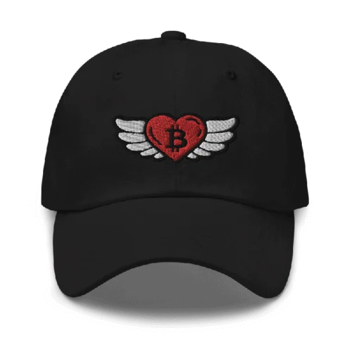 Bitcoin Heart x Angel Wings Baseball Cap