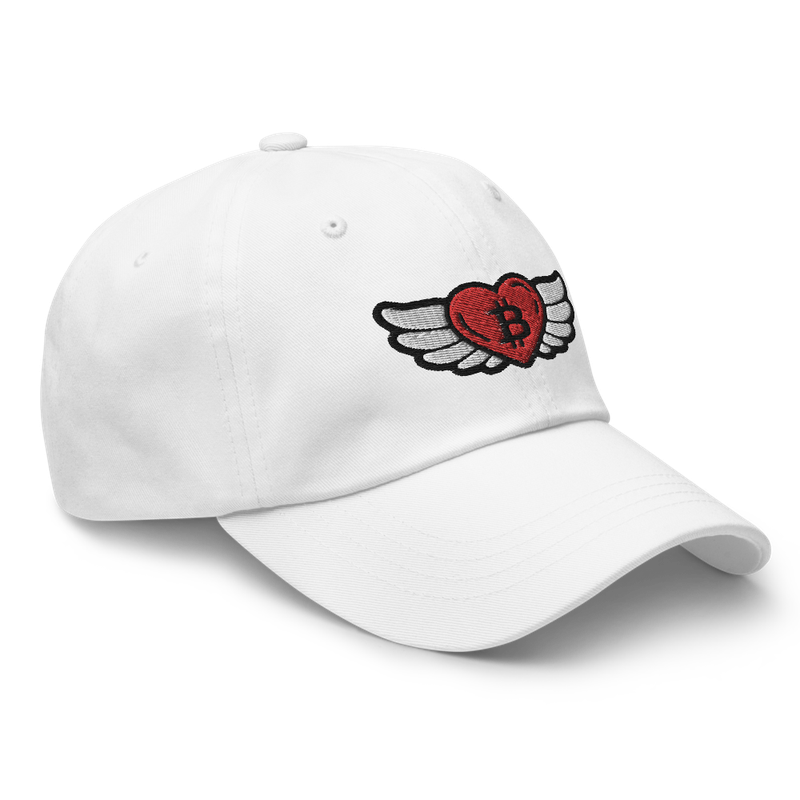 Bitcoin Heart x Angel Wings Baseball Cap