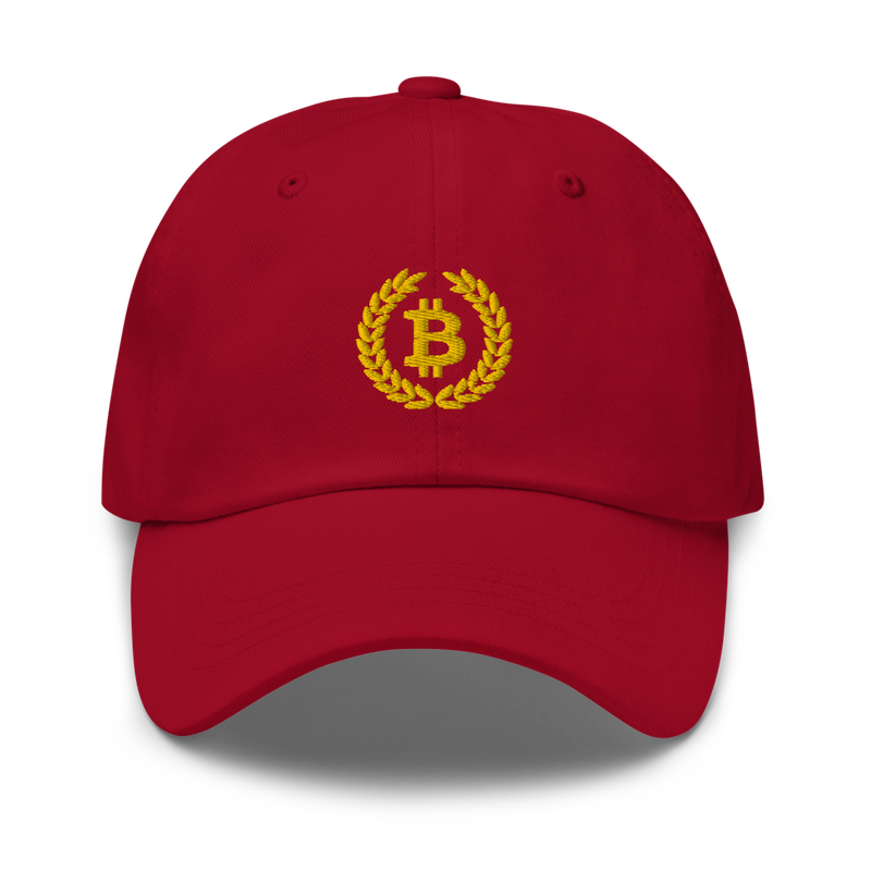 Bitcoin Laurel Leaves Logo Baseball Cap