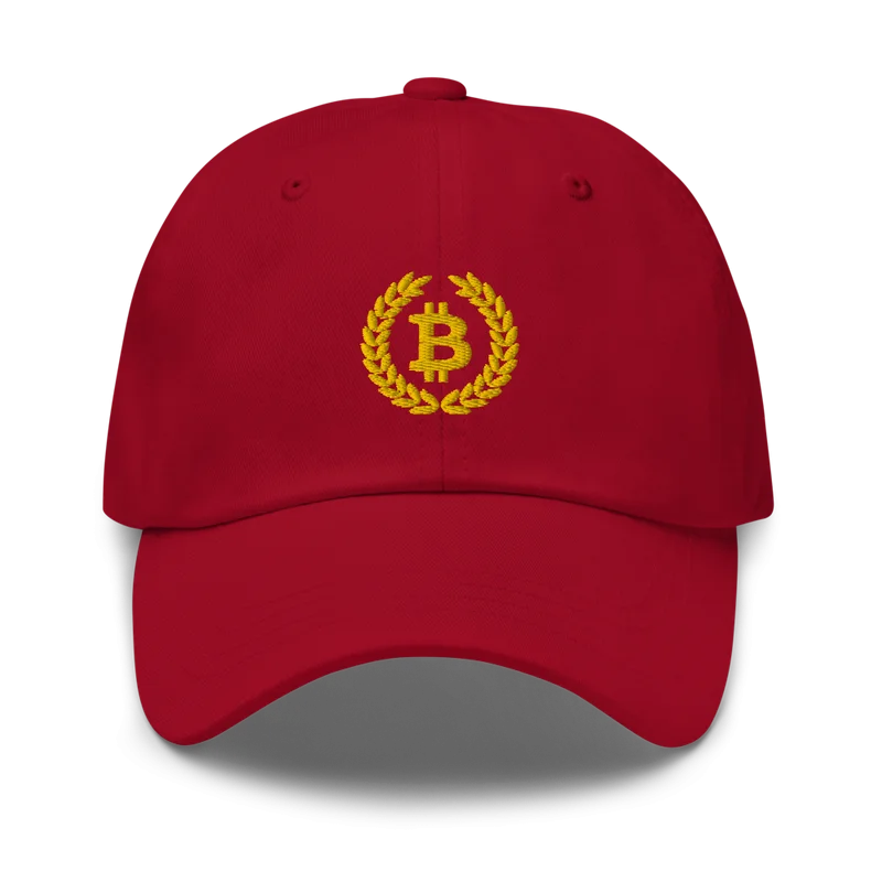 Bitcoin Laurel Leaves Logo Baseball Cap - Image 3