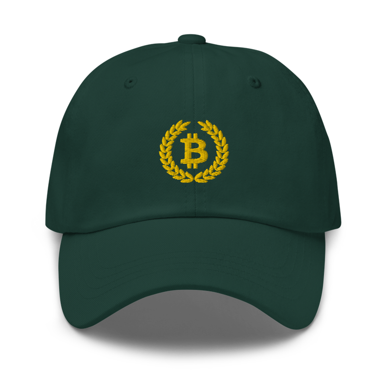 Bitcoin Laurel Leaves Logo Baseball Cap