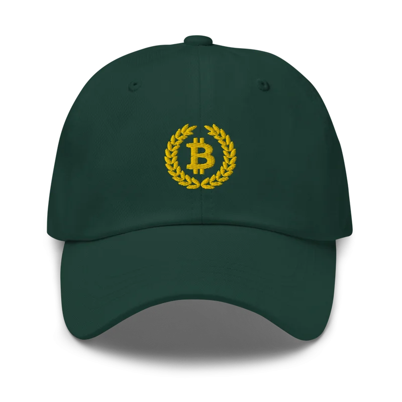 Bitcoin Laurel Leaves Logo Baseball Cap - Image 5