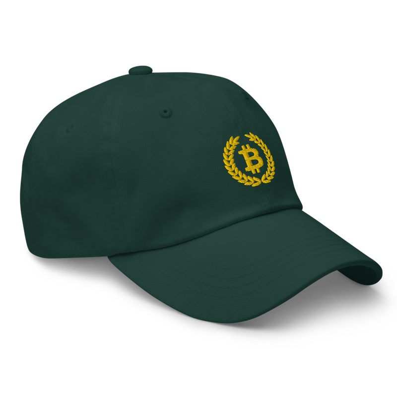 Bitcoin Laurel Leaves Logo Baseball Cap