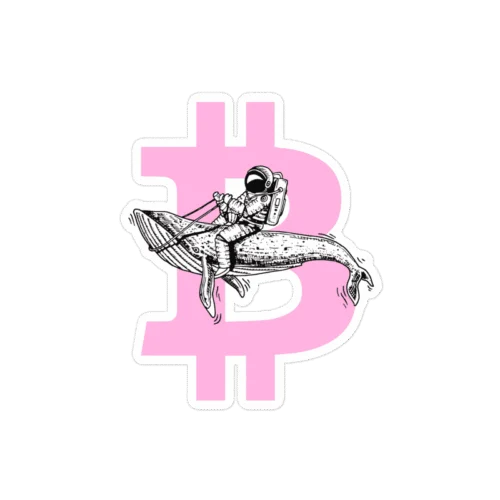 Bitcoin x Astronaut Flying Whale Sticker