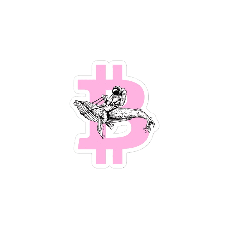 Bitcoin x Astronaut Flying Whale Sticker