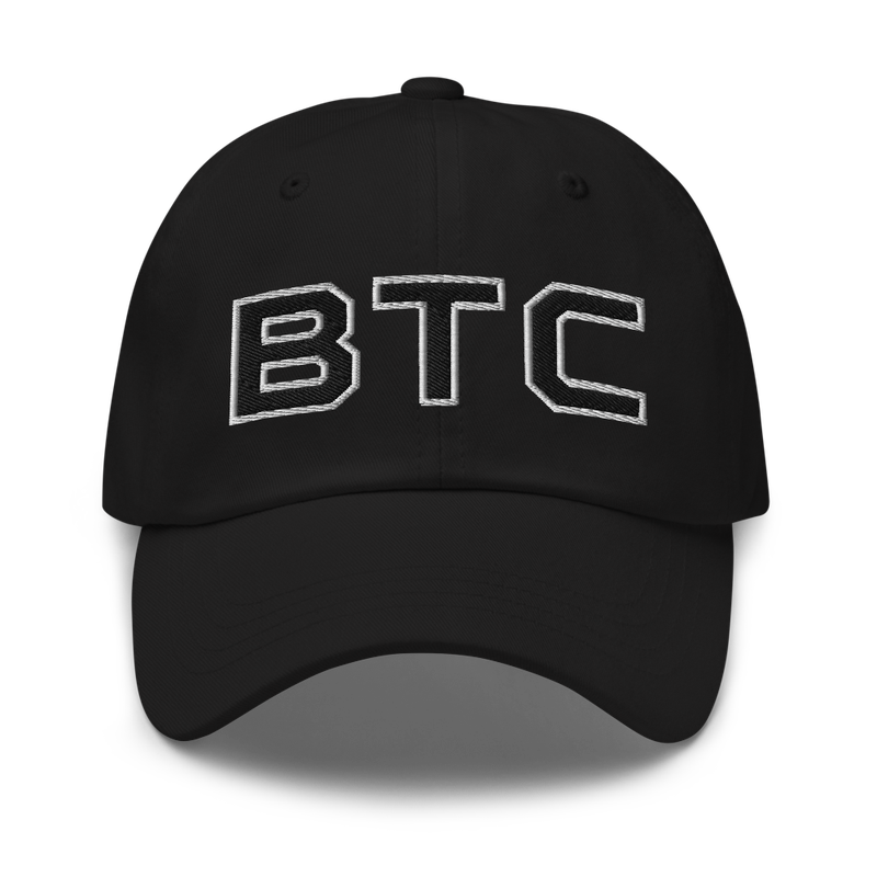 classic dad hat black front 62812613c2990 - BTC x Bitcoin Baseball Cap