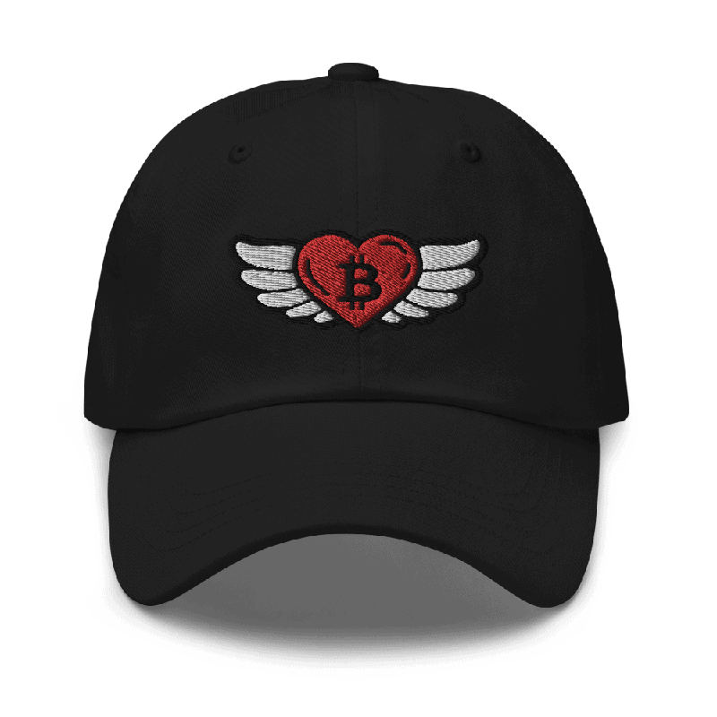 classic dad hat black front 628141ad12f5a - Bitcoin Heart x Angel Wings Baseball Cap