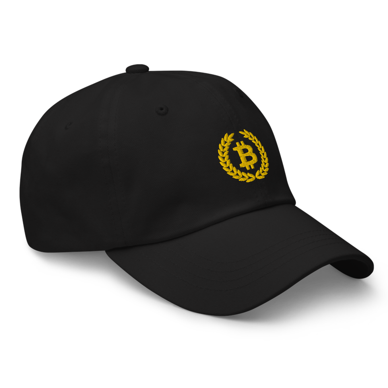 Bitcoin Laurel Leaves Logo Baseball Cap - 