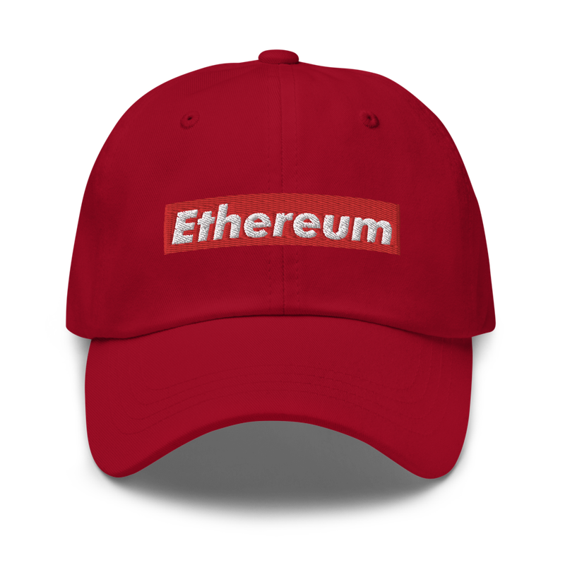 classic dad hat cranberry front 6281450d8084d - Ethereum (RED) Baseball Cap