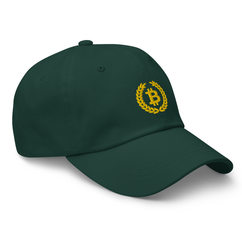 classic dad hat spruce right front 6281426a4306c - Bitcoin Laurel Leaves Logo Baseball Cap