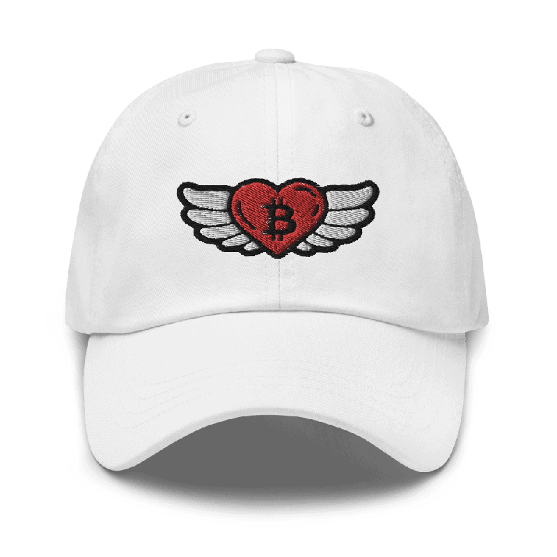classic dad hat white front 628141ad132cb - Bitcoin Heart x Angel Wings Baseball Cap