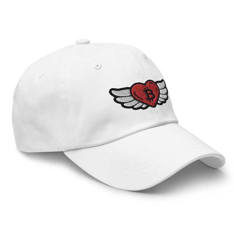 classic dad hat white right front 628141ad13370 - Bitcoin Heart x Angel Wings Baseball Cap
