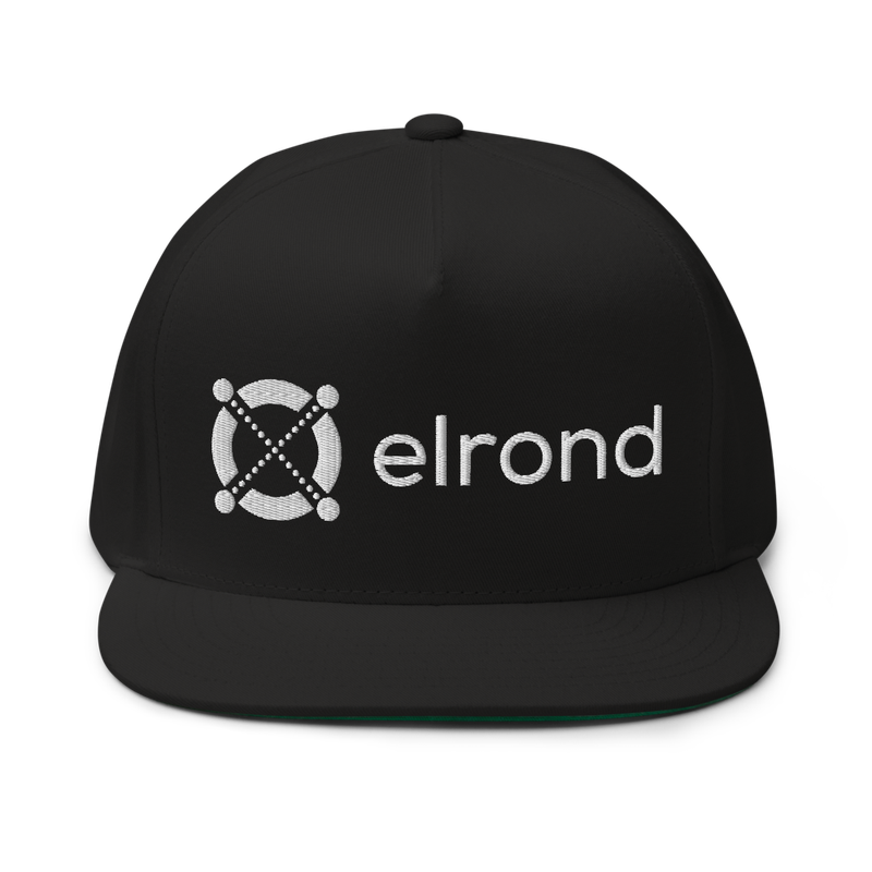 flat bill cap black front 6286cd6b23924 - Elrond Snapback Hat