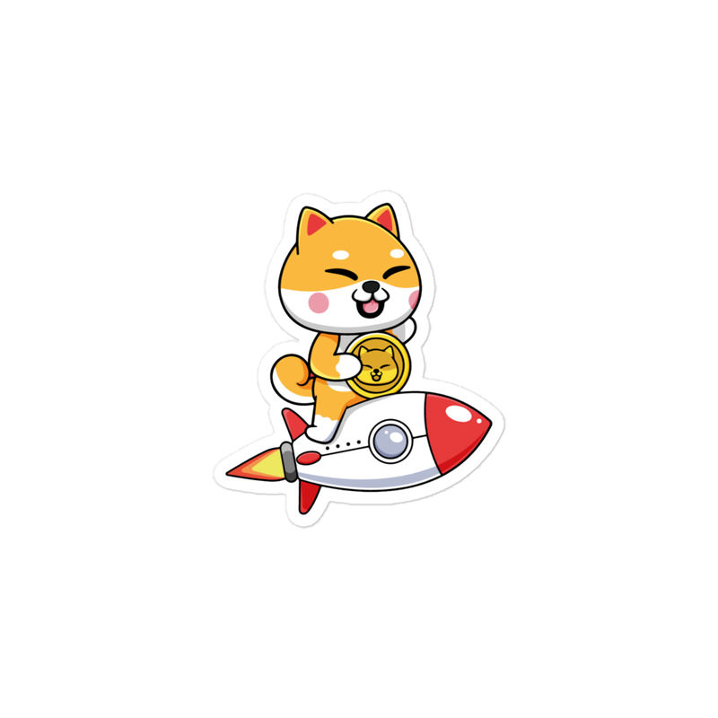 Shiba Inu Riding Rocket Sticker