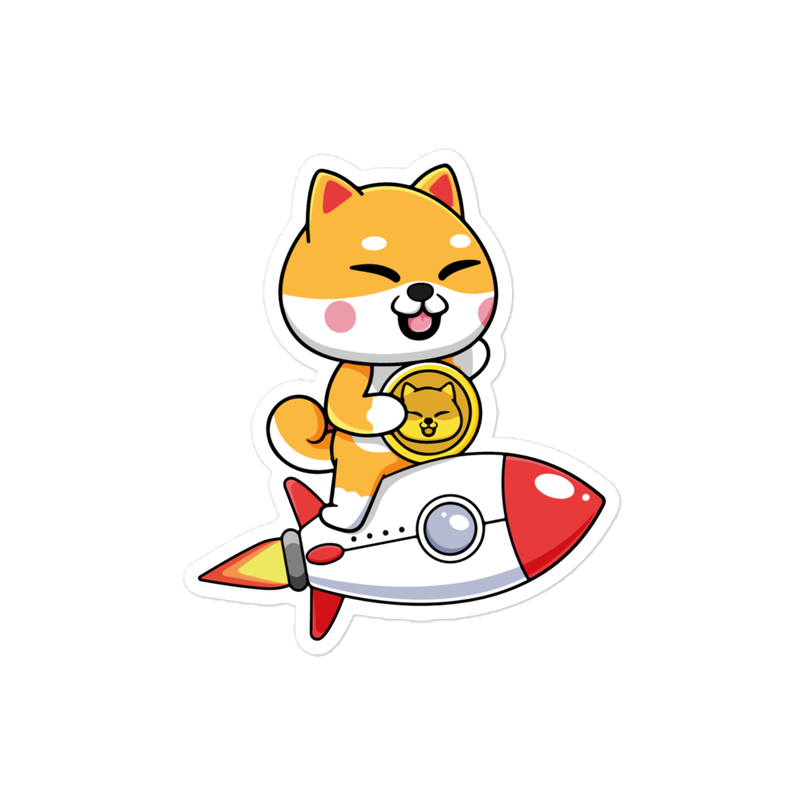 Shiba Inu Riding Rocket Sticker - 