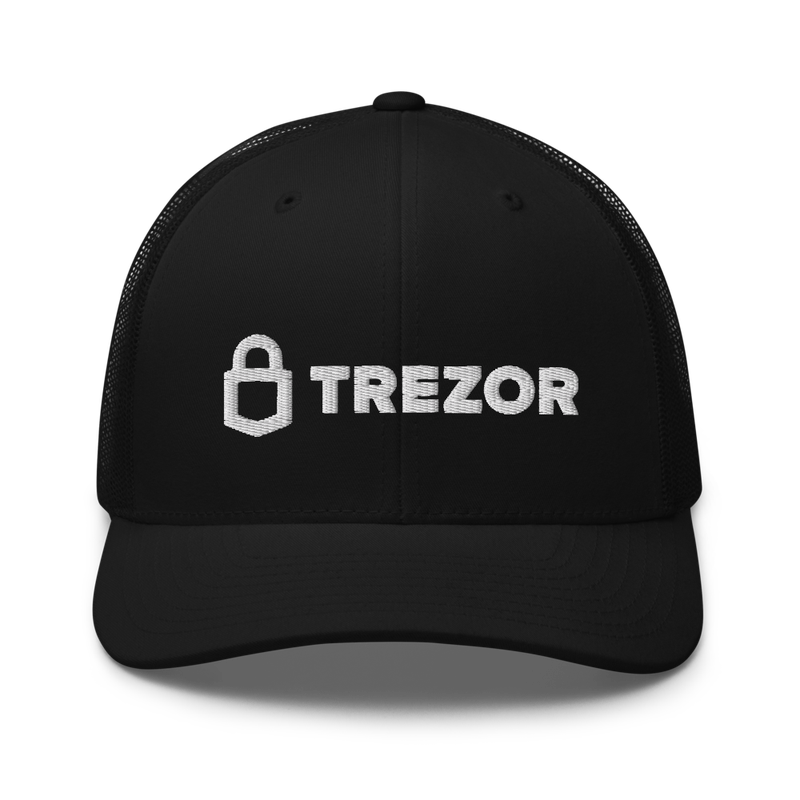 retro trucker hat black front 627d627961c13 - Trezor Trucker Cap