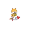 Shiba Inu Riding Rocket Sticker