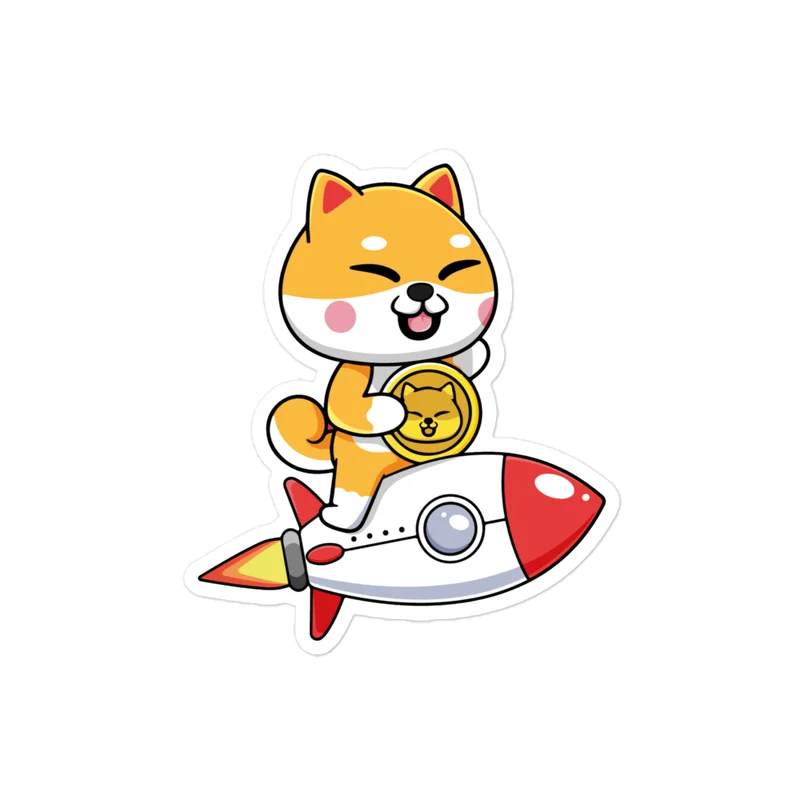 Shiba Inu Riding Rocket Sticker