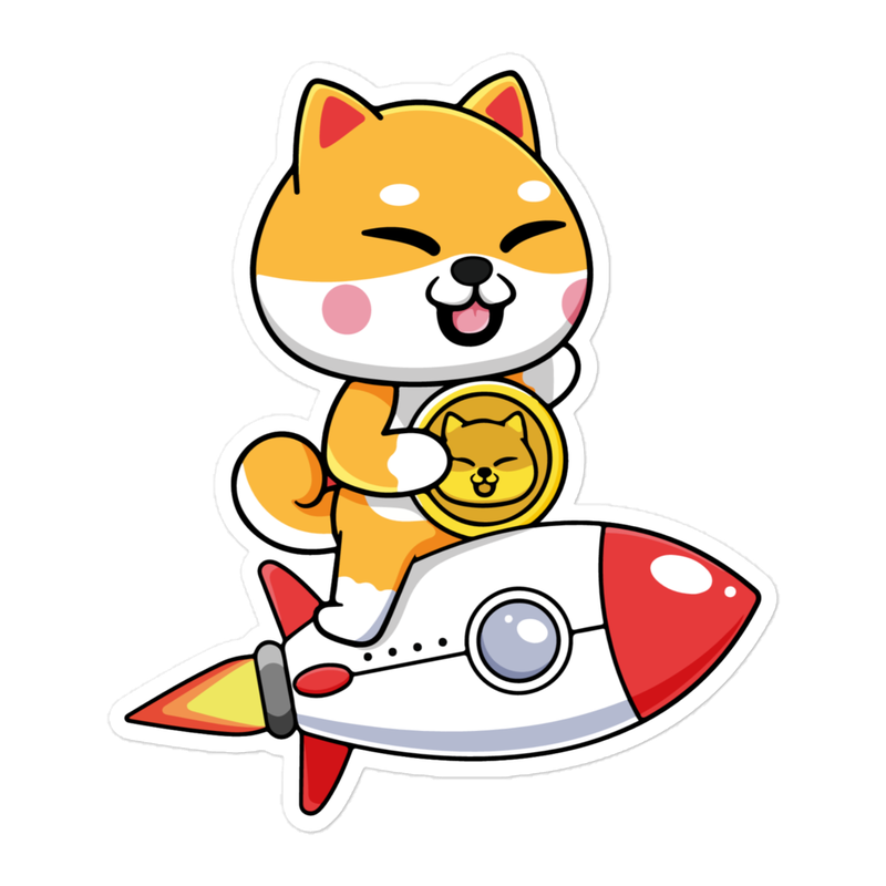 Shiba Inu Riding Rocket Sticker