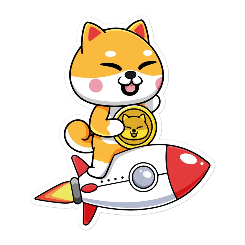 Shiba Inu Riding Rocket Sticker - Image 3