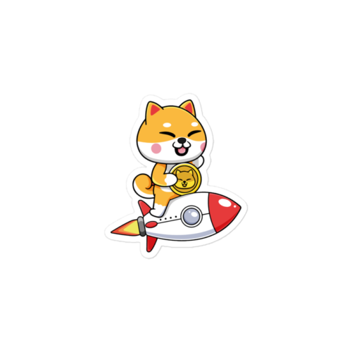 Shiba Inu Riding Rocket Sticker