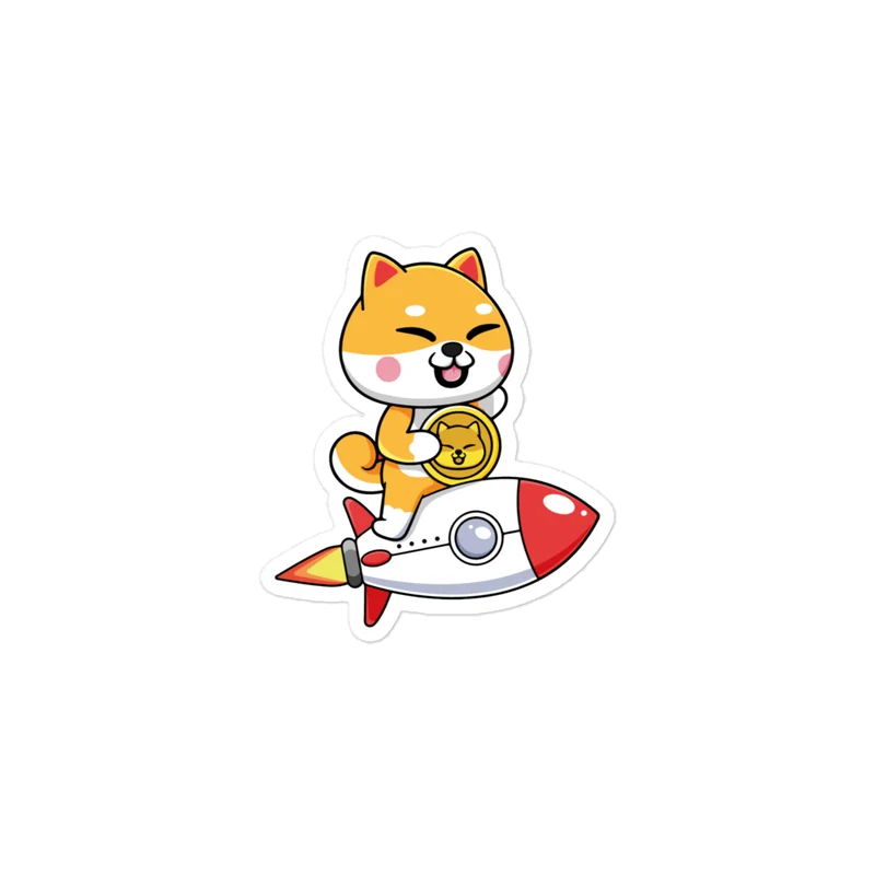 Shiba Inu Riding Rocket Sticker